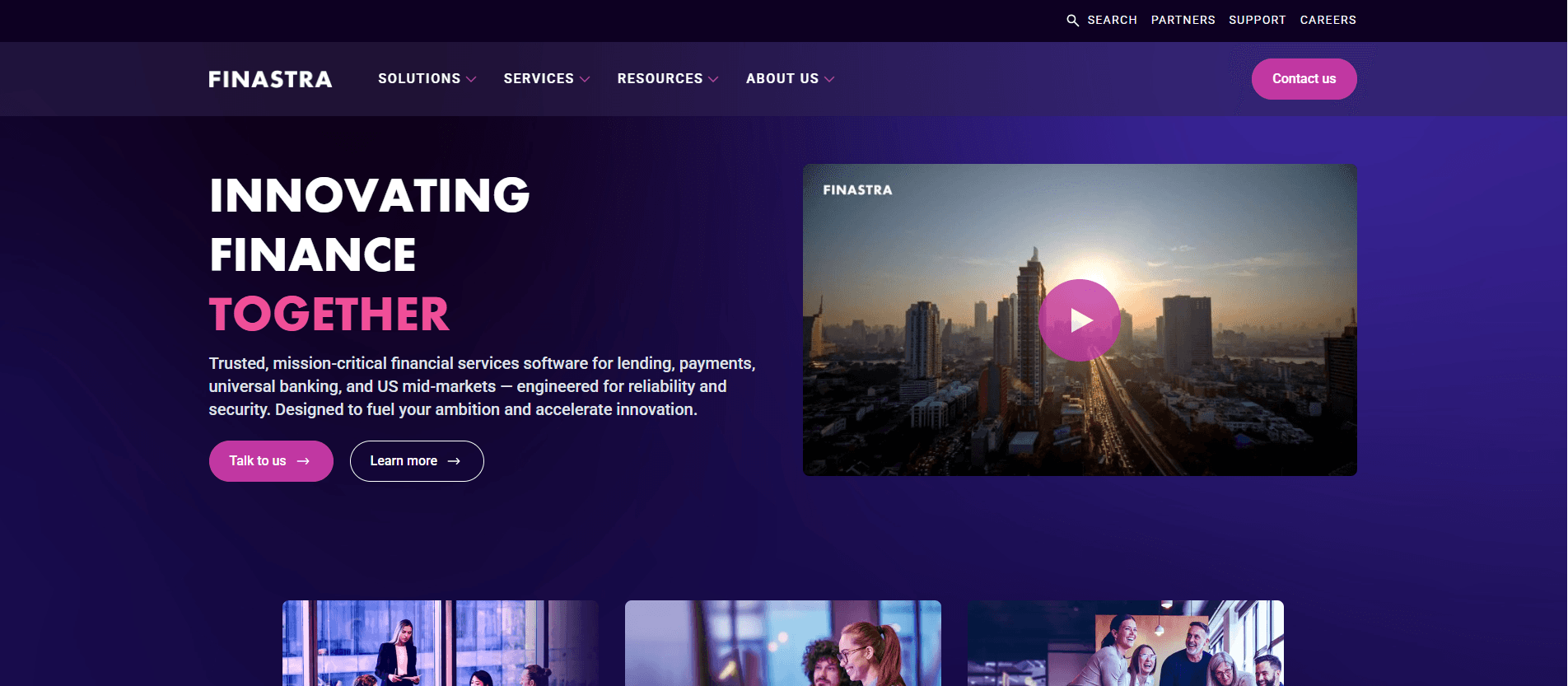 Finastra Fusion Loan IQ enterprise loan servicing software homepage