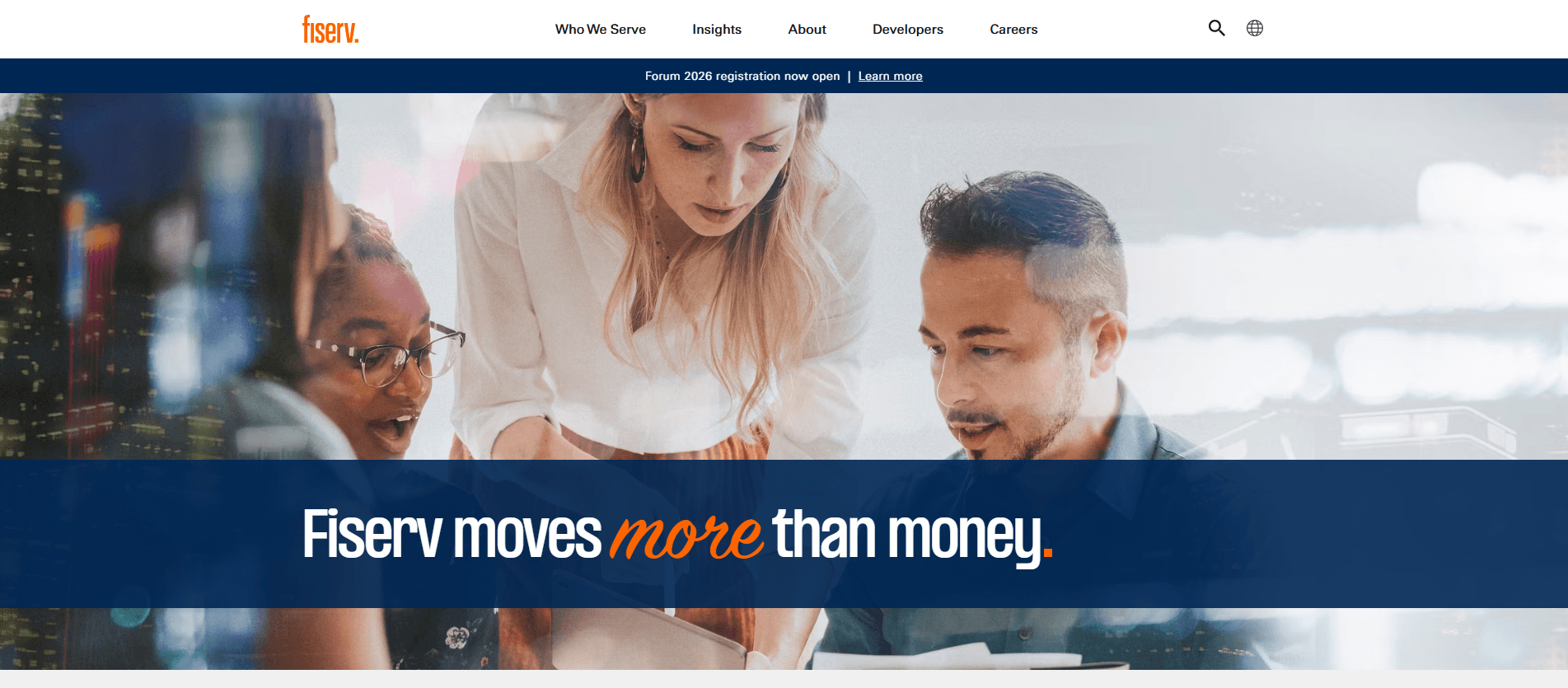 Fiserv loan servicing software platform homepage